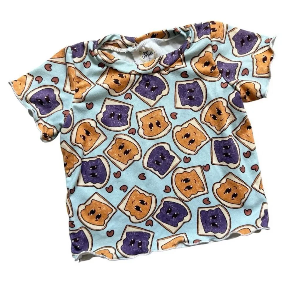 Baby Girls Upcycled Duv’s Landing Peanut Butter & Jelly Tee Top - 6-9 mo